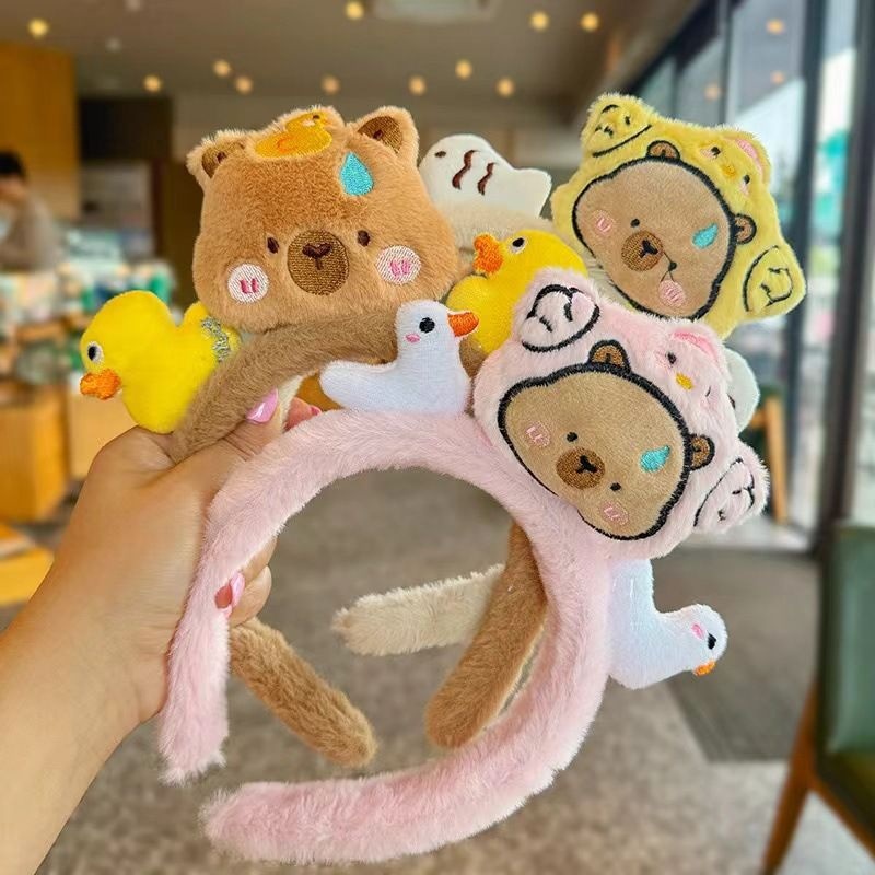 Cute little frog hair tie, special cartoon and funny home hair band for girls to apply facial masks, wash face, four-season headband hair clip pic 5