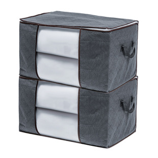 家用大容量衣服存储袋行李袋棉被收纳袋透明窗加厚款无纺布收纳箱详情4