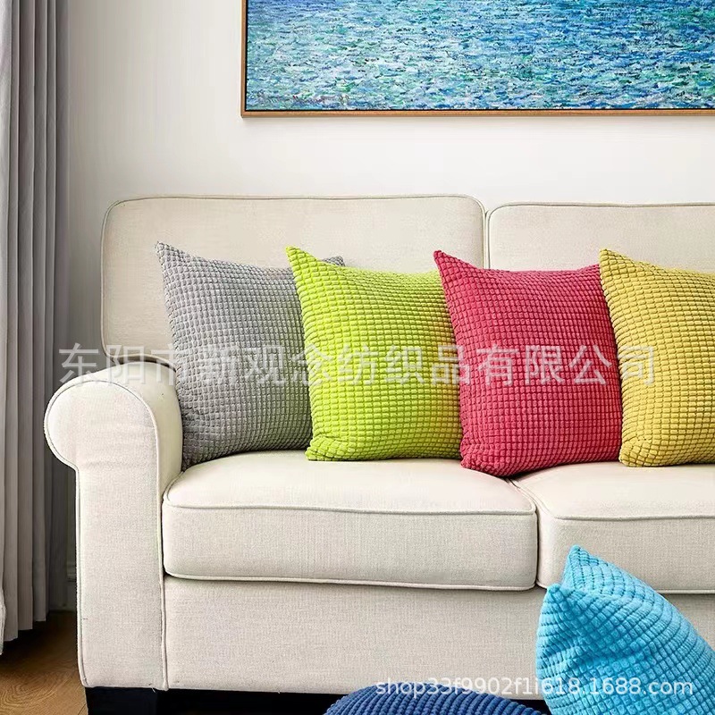 New plain short plush cushion cover, corn kernel pillow cover, short plush cushion, red pillow cover wholesale pic 22