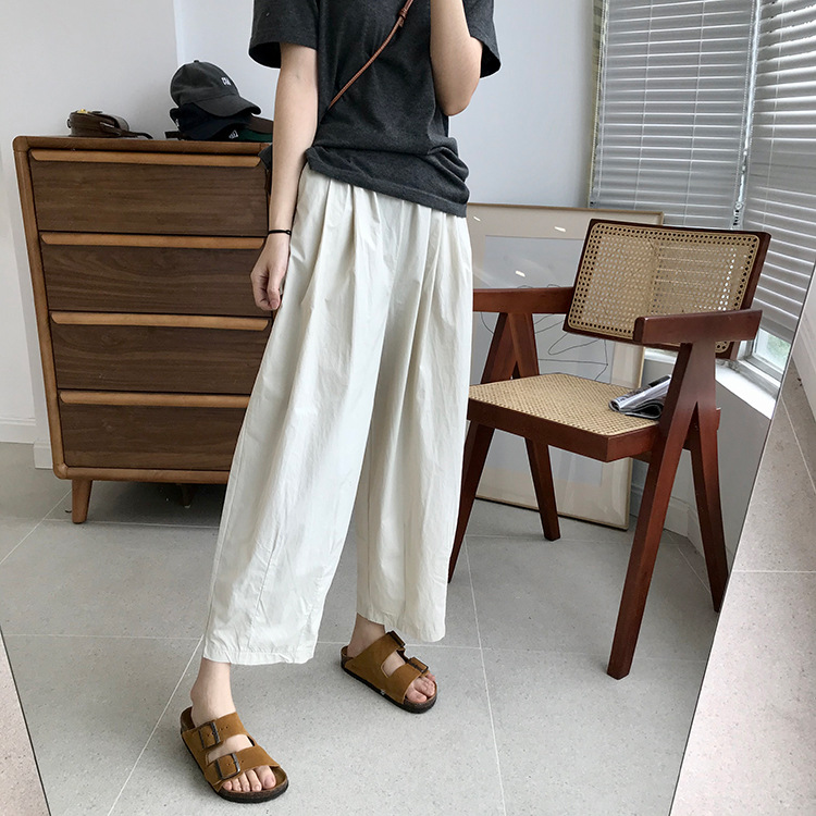 巨百搭轻薄透气酵洗棉小个子奶奶裤九分宽松显瘦休闲裤女夏季薄款详情32