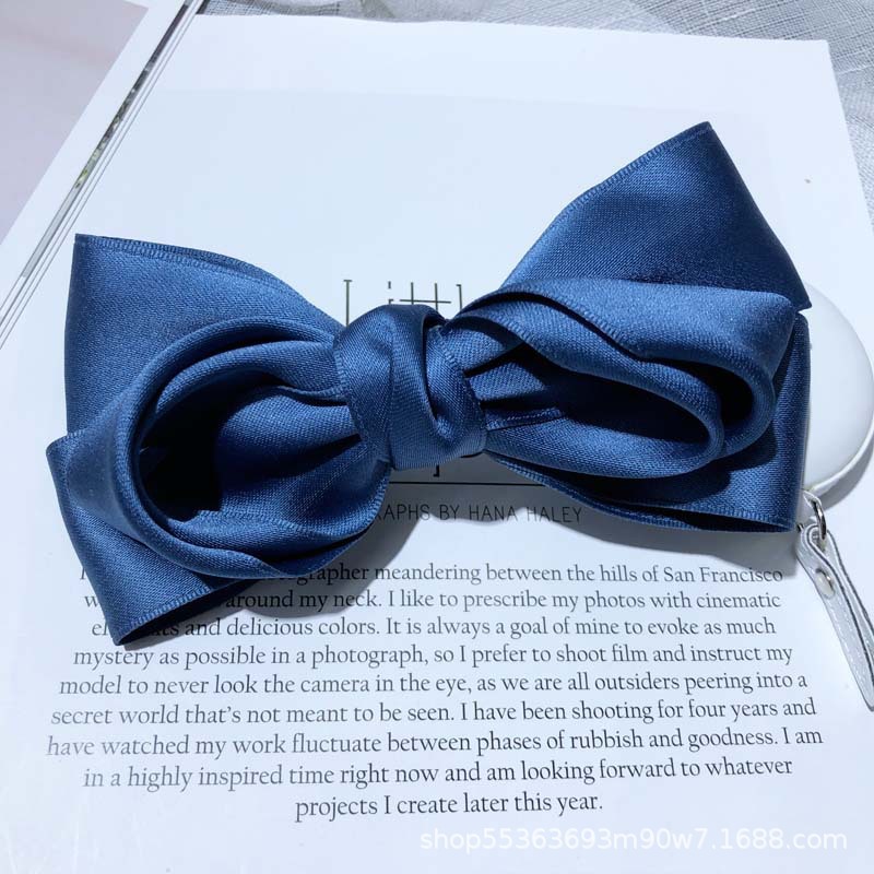 Japanese and Korean cotton ribbon solid-color bow top clip, sweet and versatile for girls, woven ribbon spring clip, ponytail clip, hair accessory and headwear pic 14