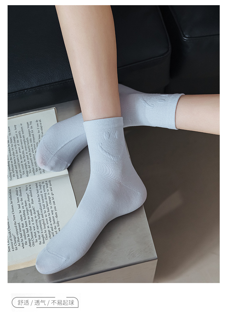 2024春季新款袜子女纯棉洋气笑脸五分袜卡通可爱外穿网红潮袜批发详情13