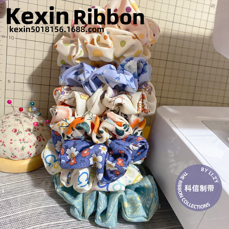 9cm single-color cloth strip fat intestine hair band, single-layer cloth strip handmade diy hair accessory bow material large intestine hair band pic 9