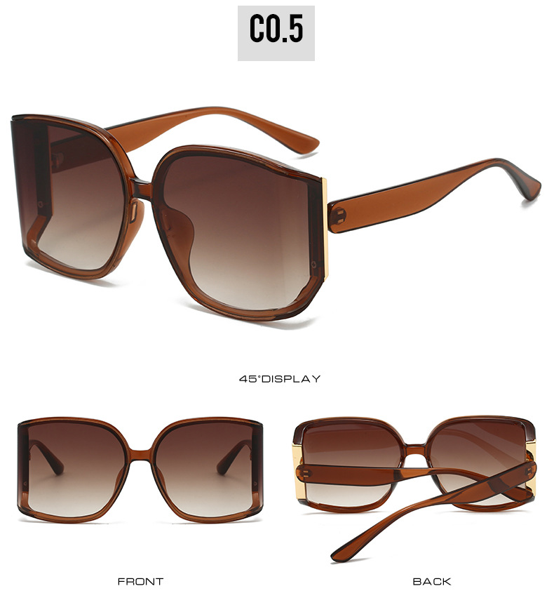 Fashionable large-frame multi-sided curved lens sunglasses, high-end European and American UV-resistant sunglasses, and personalized street style glasses pic 11