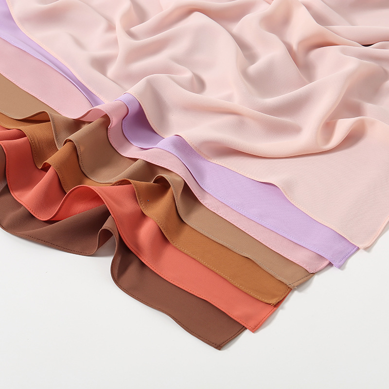 马来西亚新款包头长巾菱形雪纺镊子直角边防晒披肩穆斯林包头巾女详情20