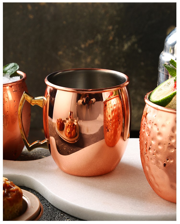 304 stainless steel drum-shaped cup, creative metal beer mug, rose gold water cup, portable cup, copper cup, water cup pic 10