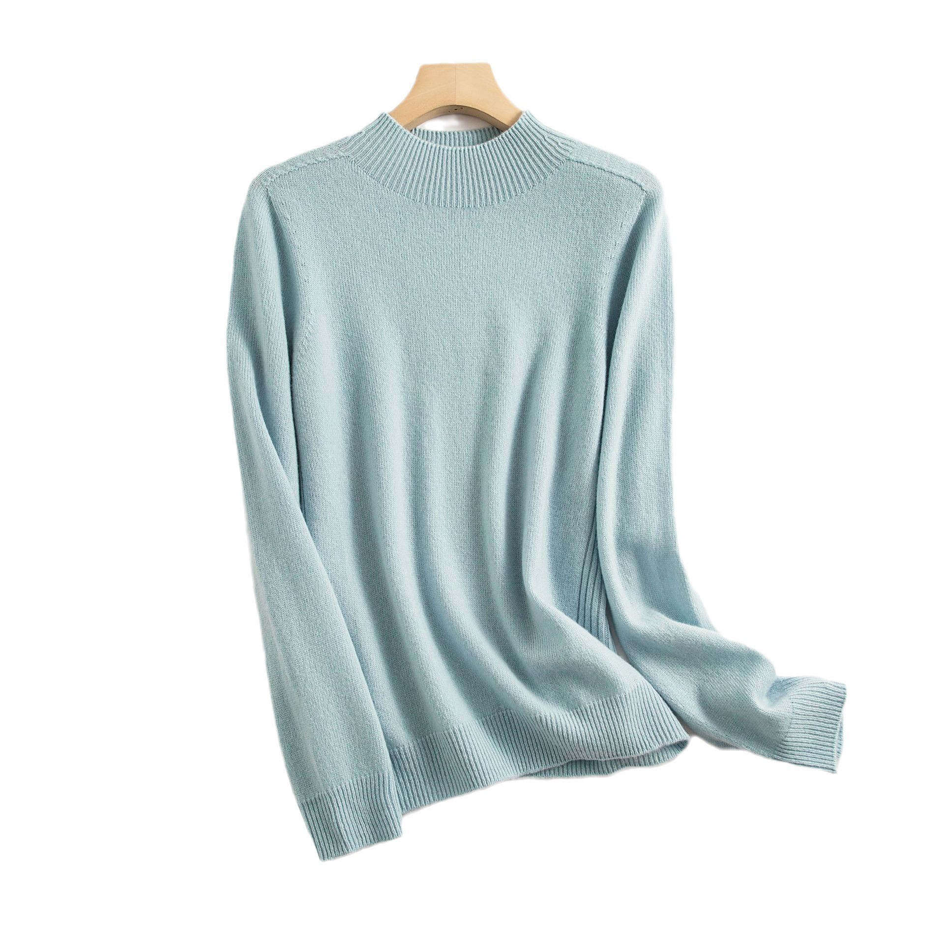 Cloud Softness ~ Early autumn long-sleeved semi-high neck knitted base layer sweater, seamless one-piece wool sweater for women, 100 pure wool pic 22