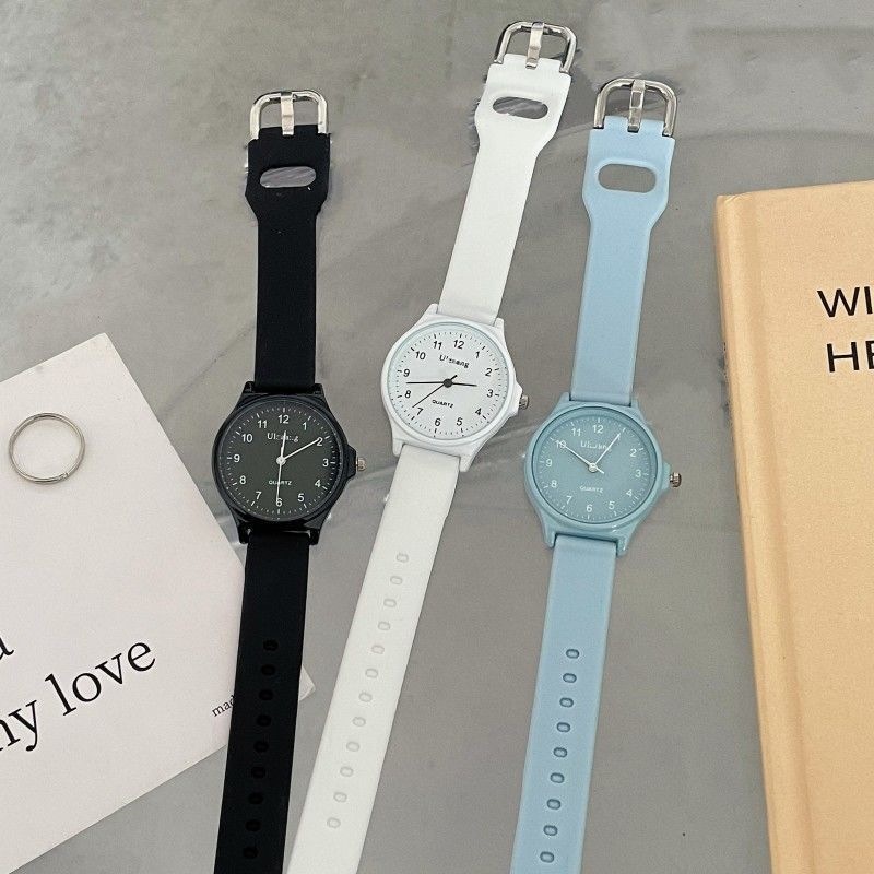 考试专用手表女高中学生指针式上课看时间青春校园验控显白奶茶色详情17