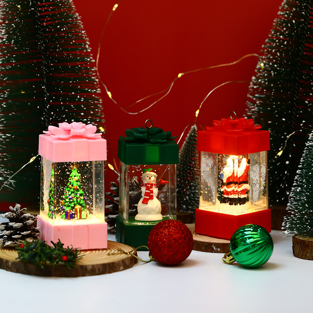New cross-border water-filled small wind light LED portable Christmas electronic candlestick pic 1