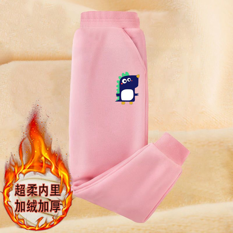 女童加绒裤子男童棉裤秋冬季加厚一体绒保暖外穿儿童休闲运动卫裤详情24
