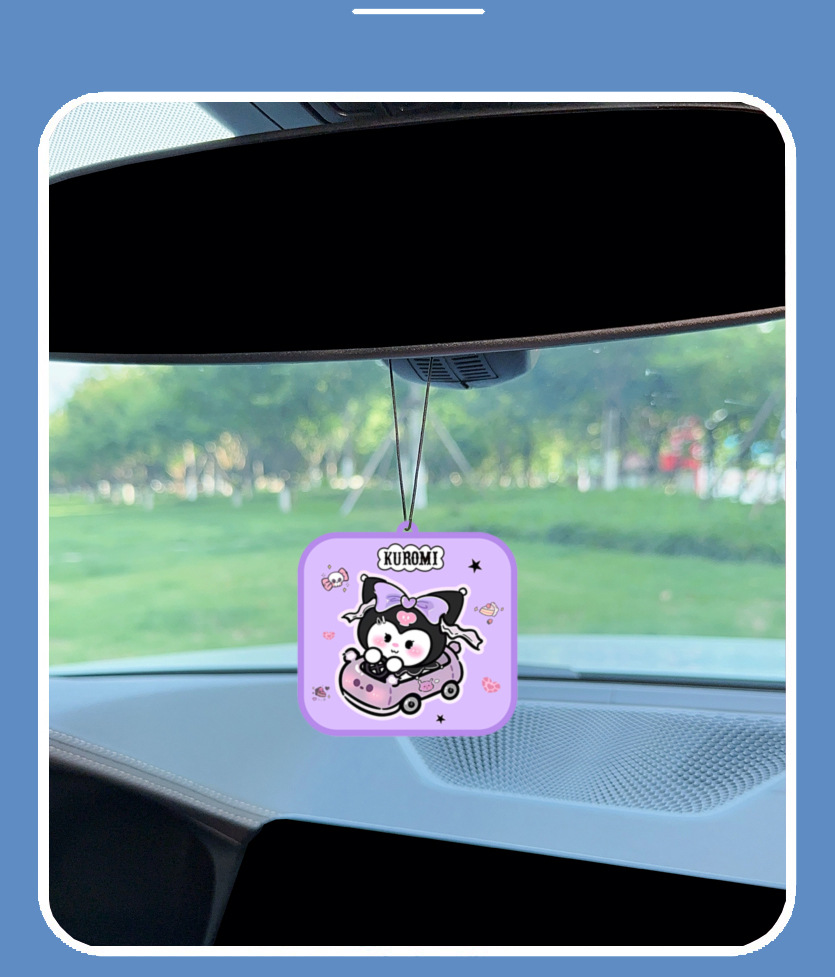 抖音同款三丽鸥香片车载香薰片挂式挂件香水片高档车用香卡室内香详情3