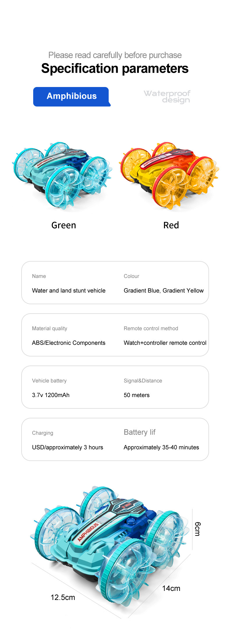 跨境热卖儿童遥控双面特技车充电款手势感应水陆两栖汽车玩具批发详情29