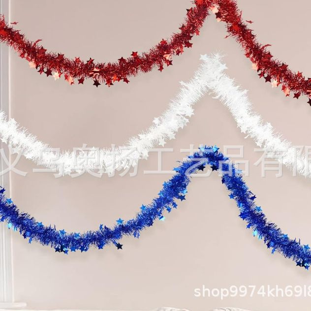 25cm American Independence Day series Christmas colorful stripes, garlands, holiday decorations, pendants, door decorations, encrypted version pic 5