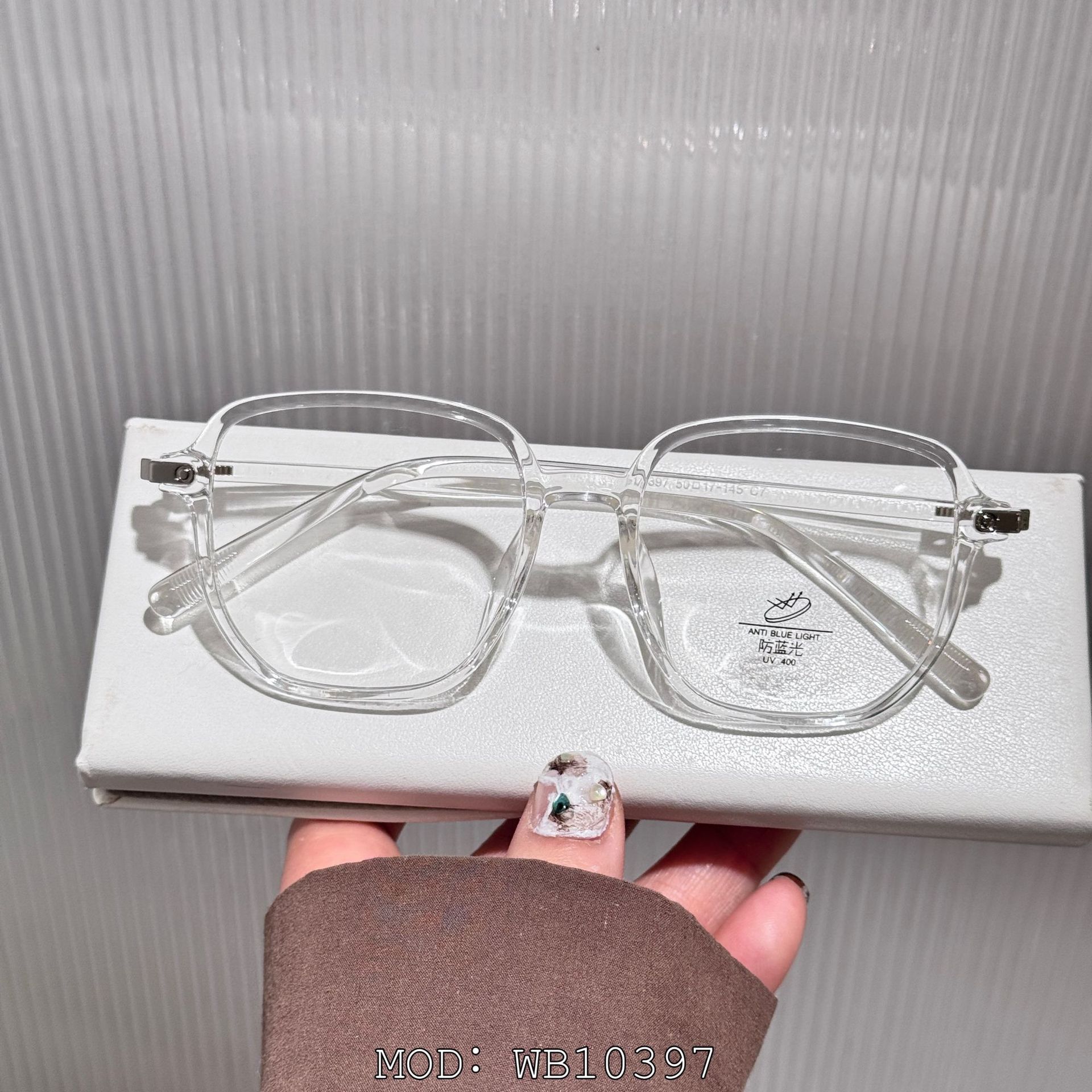 TR90防蓝光网红方框显脸小素颜眼镜架小红书同款茶色百搭批发详情7