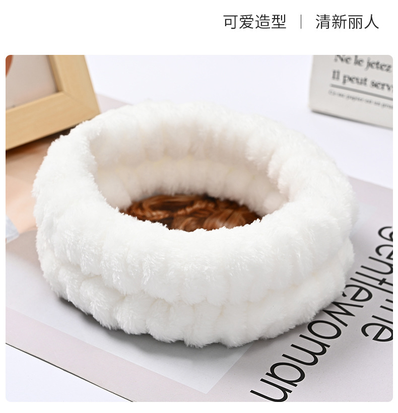 Bow face wash and hair band for girls wholesale solid color white matching makeup simple sweat-wiping wrist band flannel hair band pic 40