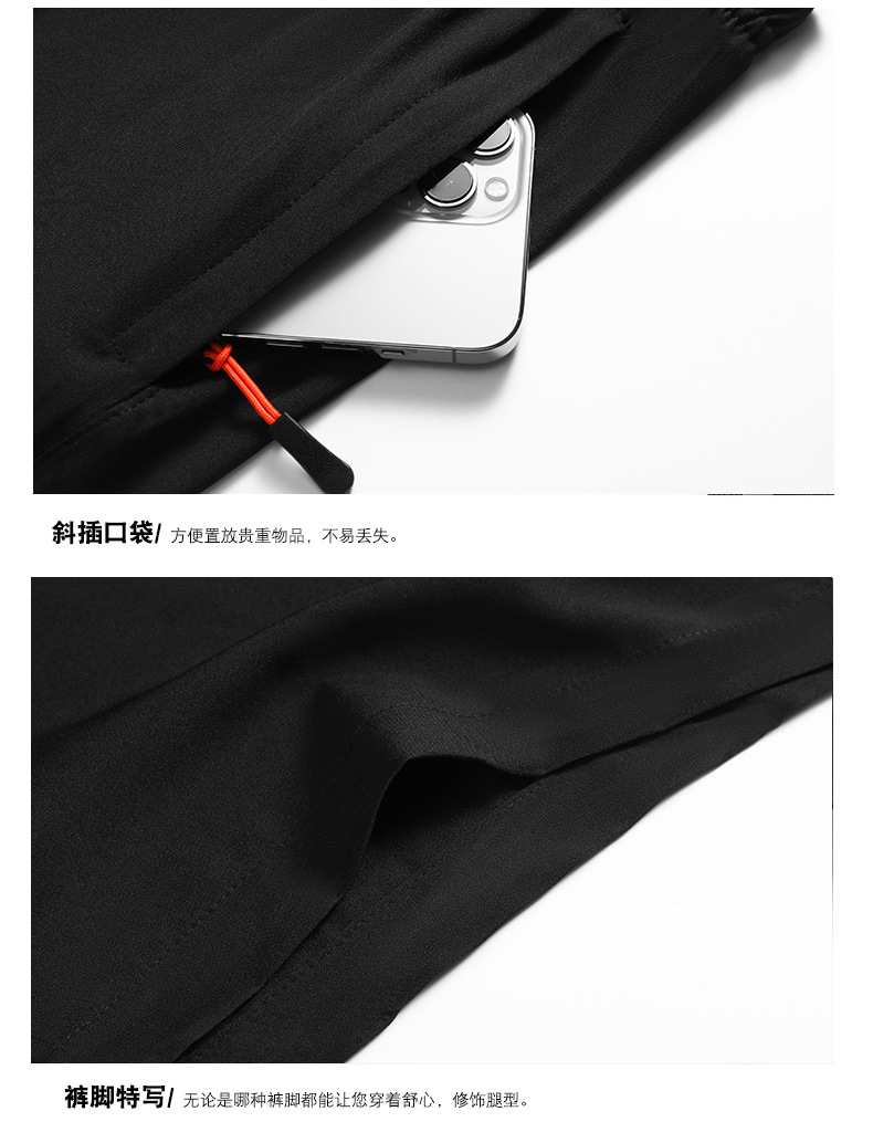 Summer sports thin shorts for men, loose and casual ice silk quick-drying capri pants for men, straight-leg Hong Kong-style pants for men, trendy pic 28