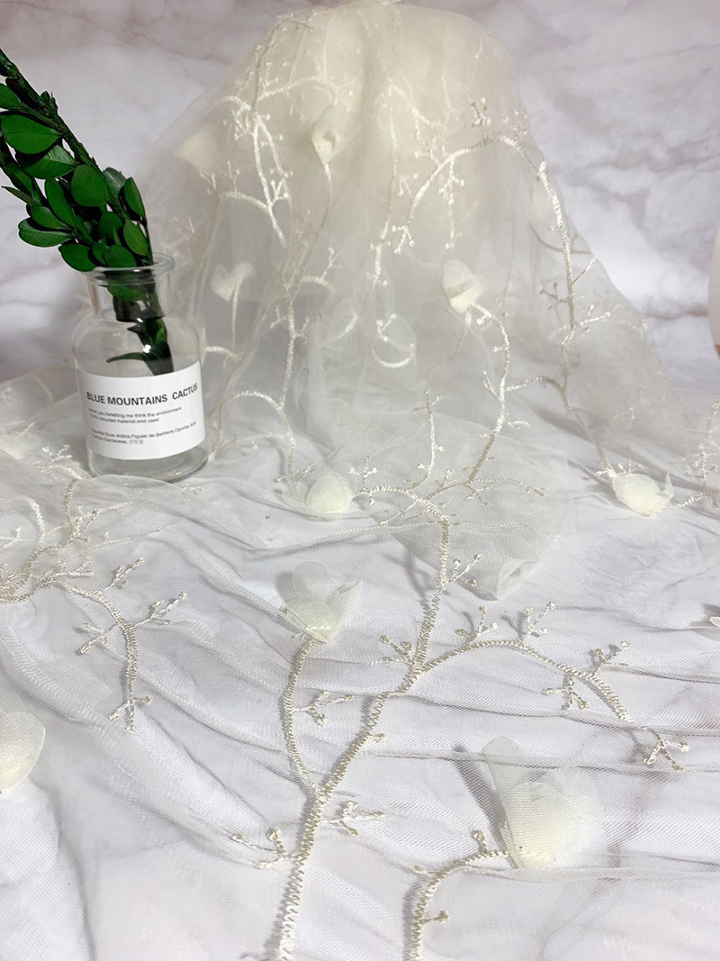 Wholesale and customization of home textile and clothing accessories, embroidered butterfly mesh fabric, skirts, wedding dresses, lace fabric pic 7