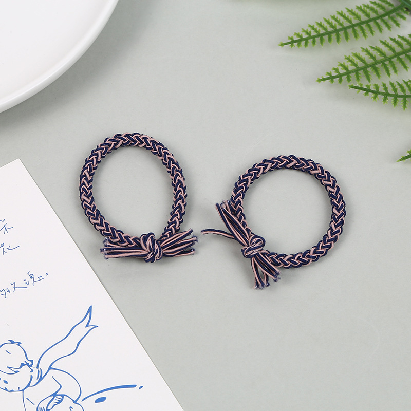 Korean hair tie for women, simple and fresh hair band, simple handcrafted braided leather band hair tie headwear, Korean version adult hair accessory pic 11