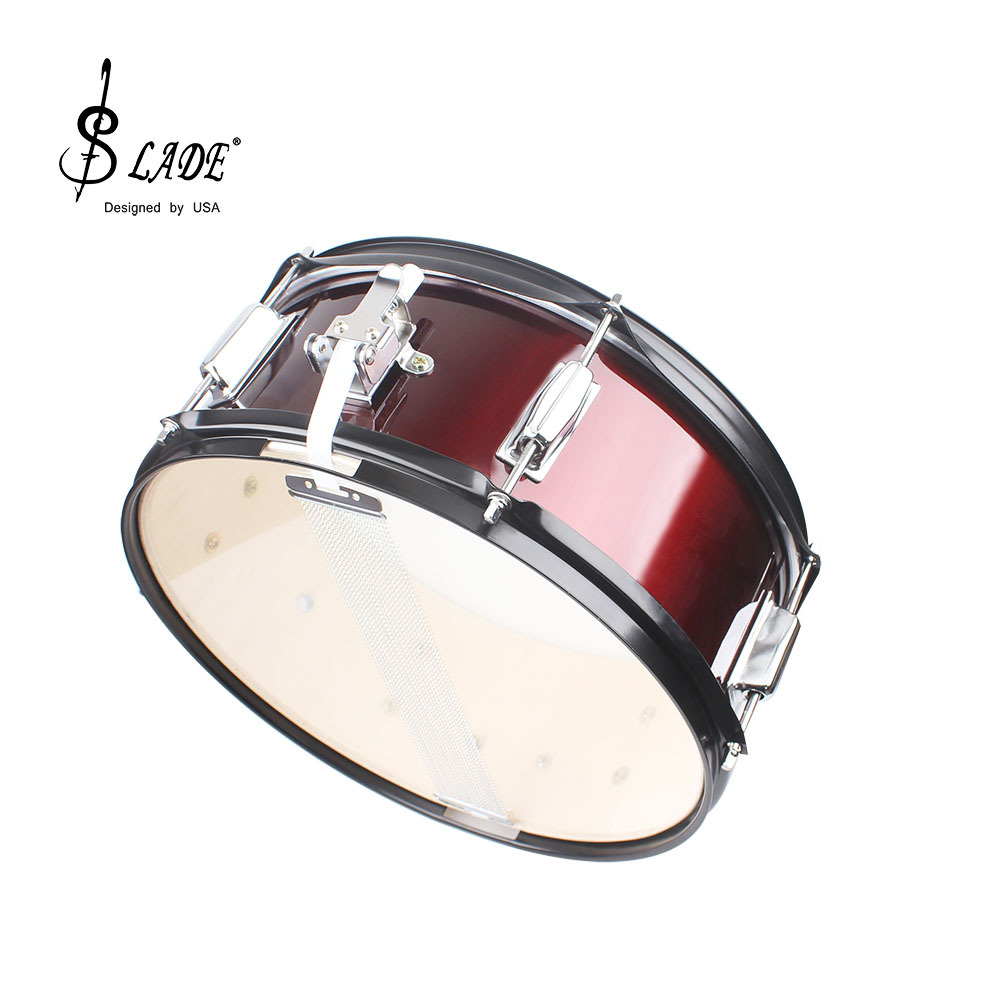 Wholesale LAde 14-inch snare drum, stainless steel squad drum, carrier, drumstick, marching drum, military band snare drum pic 16