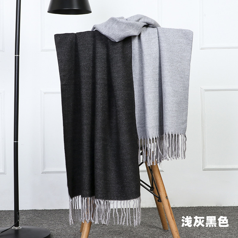 Double-sided scarf for women in autumn and winter 2023, thickened and warm shawl, cashmere scarf for men in winter, wool scarf pic 31
