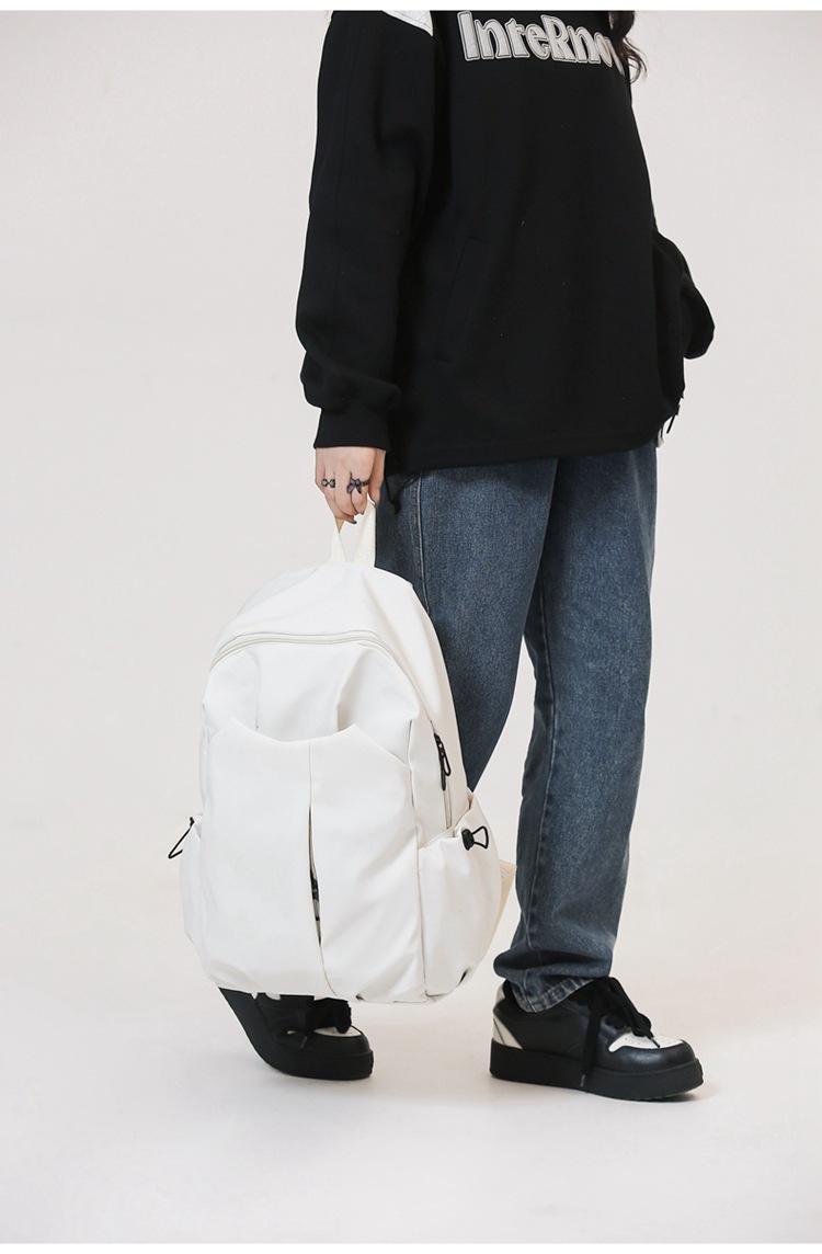 2024新款大容量纯色简约百搭时尚初高中生电脑包大学生双肩背包详情18