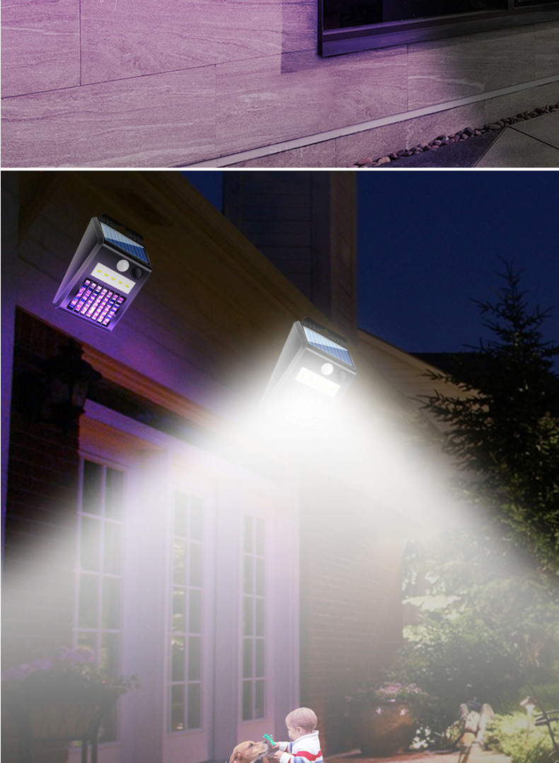 Cross-border new solar mosquito-killing lamp, household mosquito trap, outdoor courtyard garden lamp, lawn wall lamp, mosquito repellent pic 15