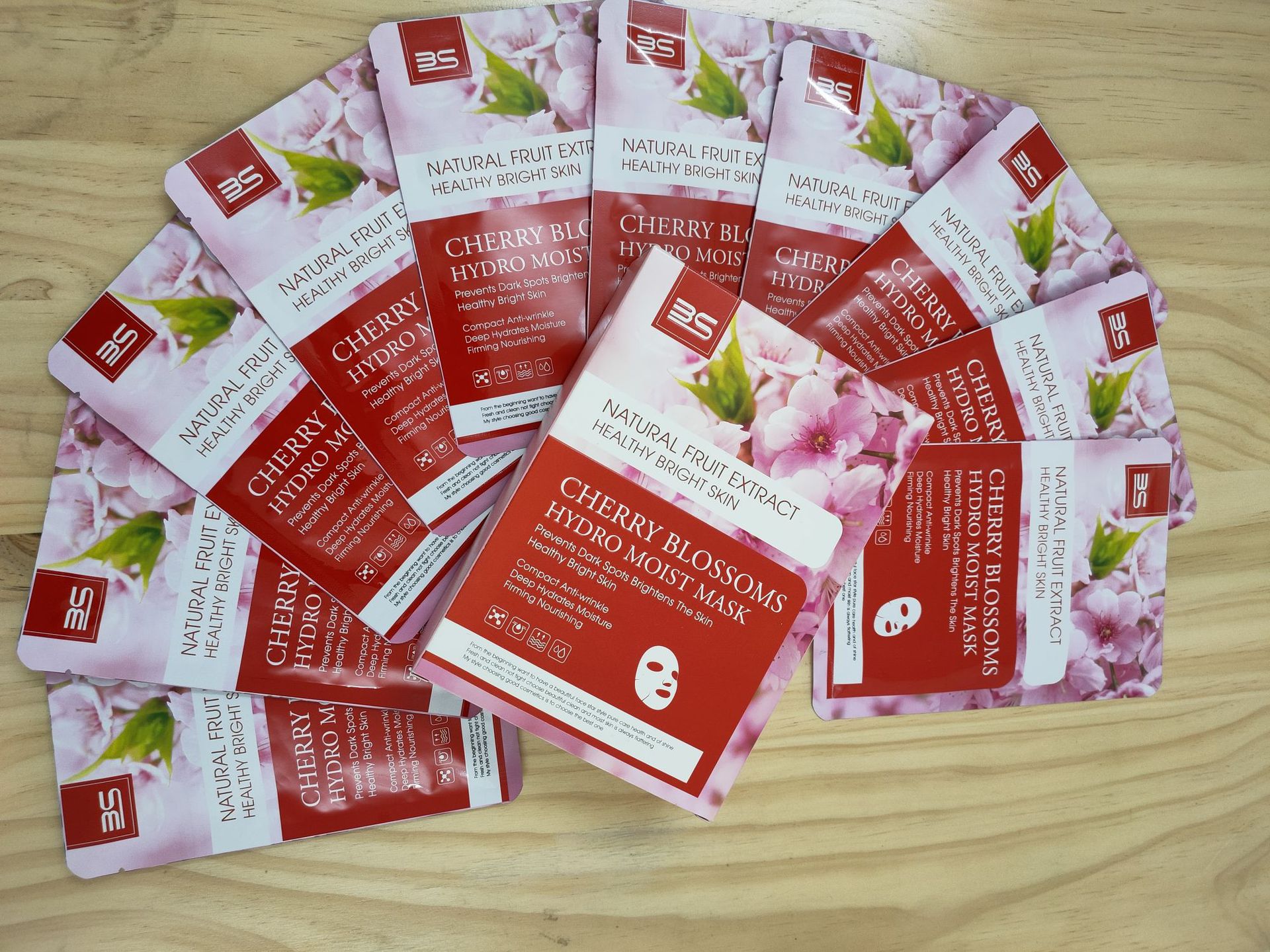 外贸跨境亚马逊速卖通全英文面膜批发樱花粉润亮颜补水面膜贴10片详情5