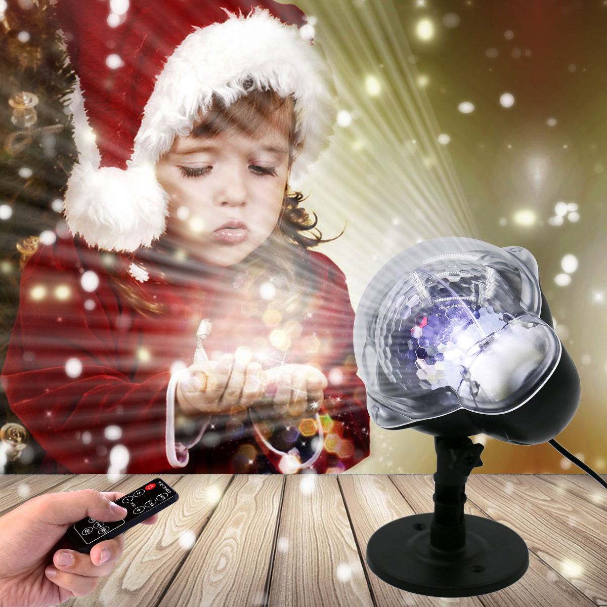 2019 new cross-border exclusive MINI snow light, outdoor waterproof RF remote control Christmas snow light, lawn light pic 16