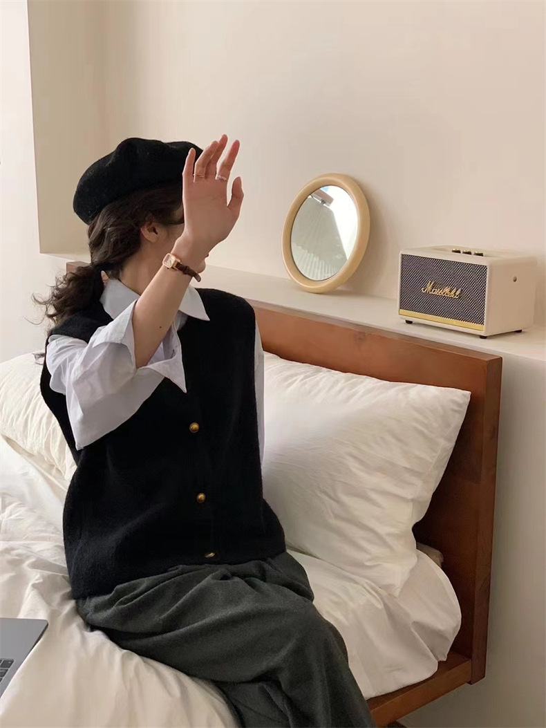 时尚针织马甲2022春秋洋气网红气质显瘦减龄针织马甲纯色上衣女装详情6