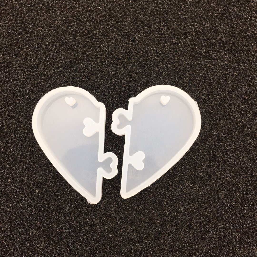 diy silicone crystal resin couple pendants, new heart-shaped pendants, heart-shaped lock ashtrays pic 8