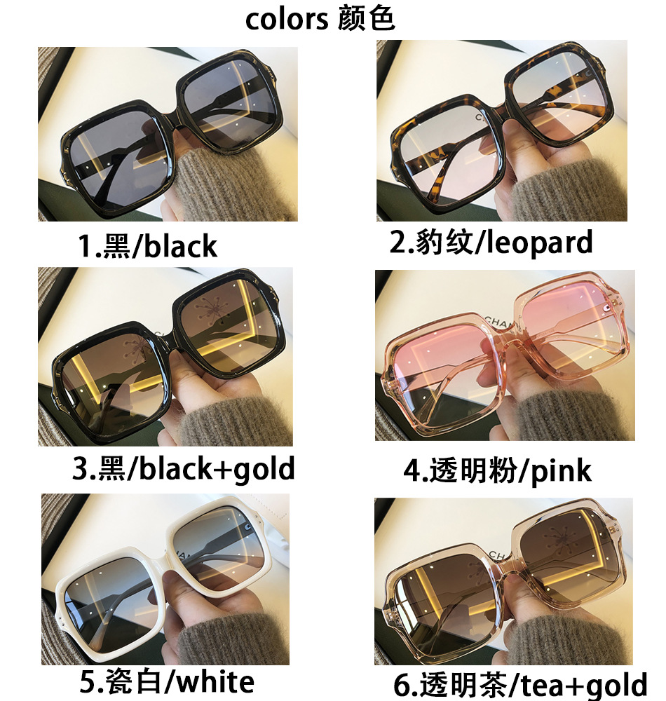 Retro large-framed custom-made sunglasses, feminine personality, street style, large-face slimming sunglasses, UV protection, natural face glasses pic 7