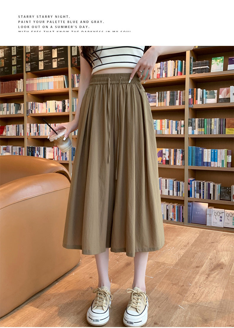 冰丝七分裙裤阔腿裤女夏季薄款宽松显瘦大码裤裙直筒休闲山本裙裤详情20