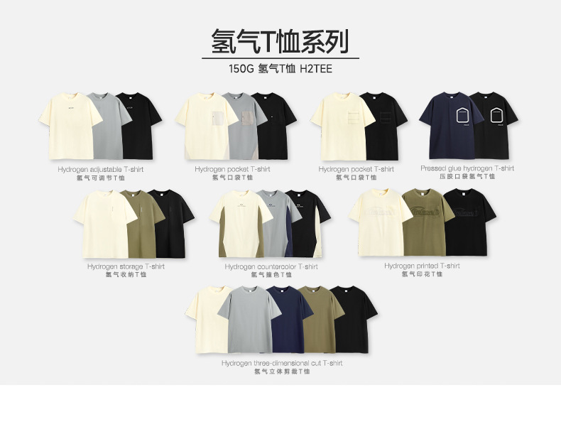 INF男装|150g立体剪裁T恤2024春夏新品宽松潮牌圆领短袖上衣详情3