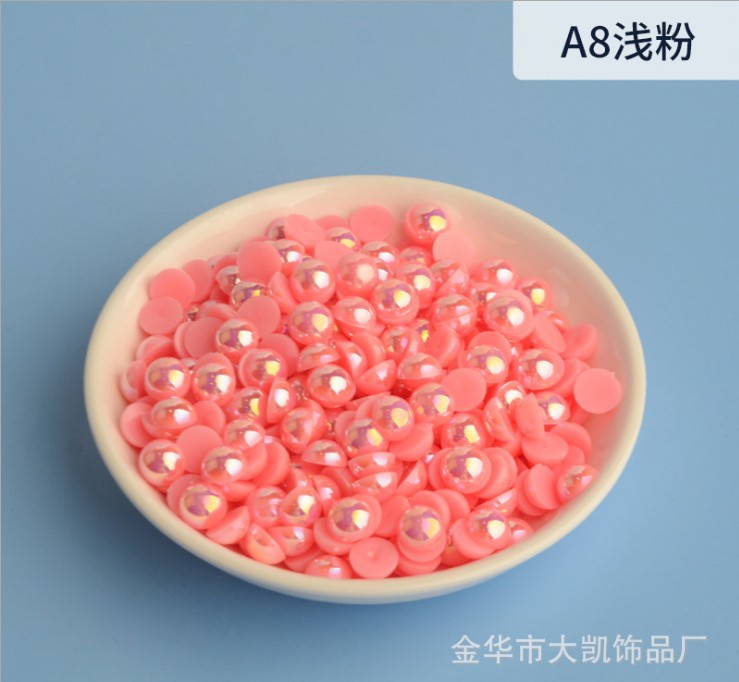 AB Water Lily, AB semi-circular pearl, mobile beauty, AB semi-circular pearl, diy nail art, pearl accessories, flat bottom pic 5