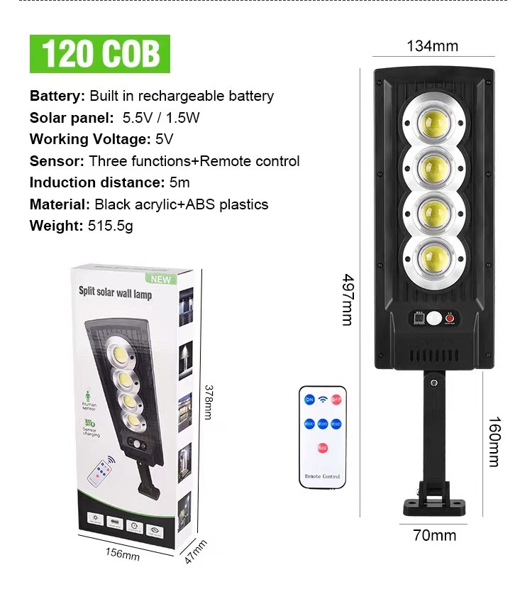 Factory direct sales of new solar lamps, COB garden lamps, outdoor human body sensor wall lamps, LED emergency lights and remote control lights pic 8
