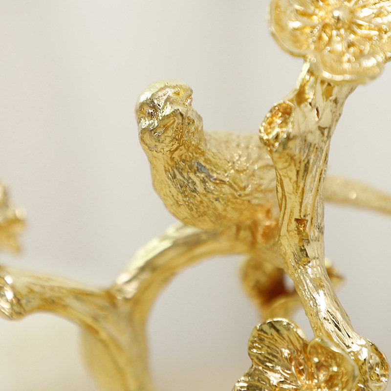 Golden tree-shaped handicrafts, golden candlestick ornaments, wealth attraction, high-end display gifts, company exhibition craft gifts pic 5