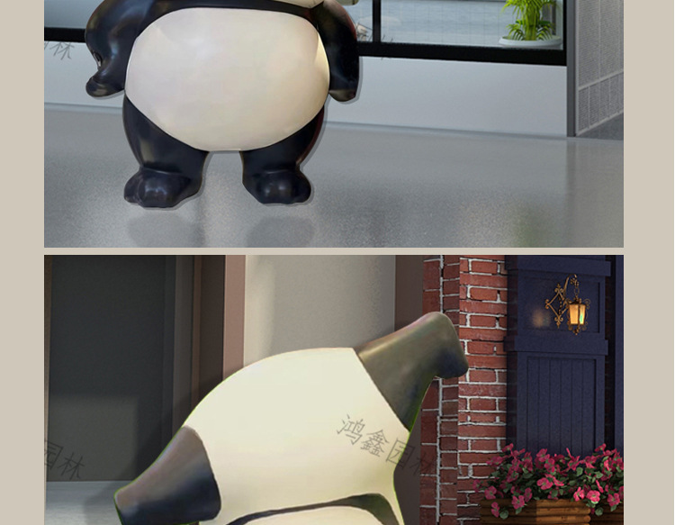 吉祥物卡通雕塑商场公园景观打卡装饰摆件玻璃钢网红熊猫滚滚雕塑详情11