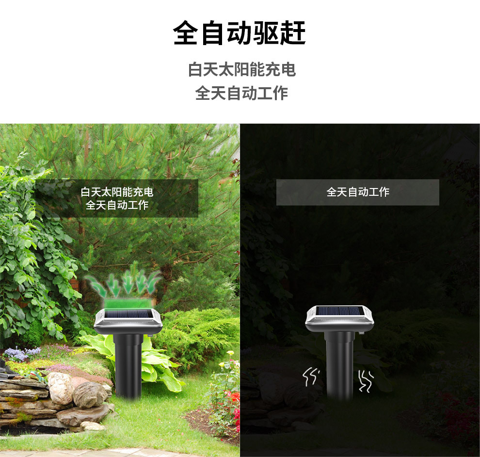 Cross-border bestsellers: Solar rat repellent, buzzer vibration plug-and-play ultrasonic rat repellent, outdoor snake repellent pic 6