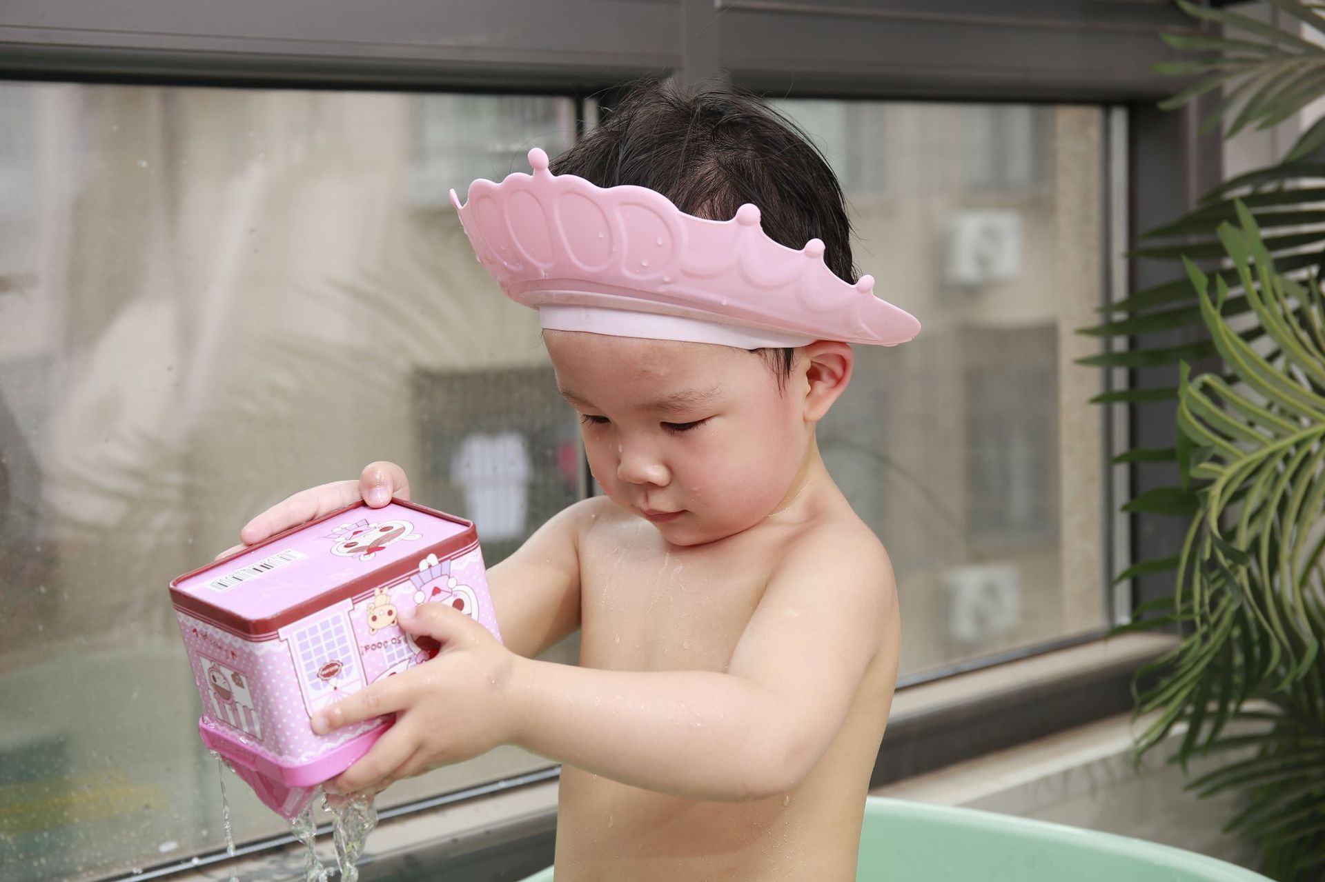 婴幼儿洗澡防水帽宝宝洗头神器护眼护耳硅胶浴帽小孩挡水淋浴帽 pic 5