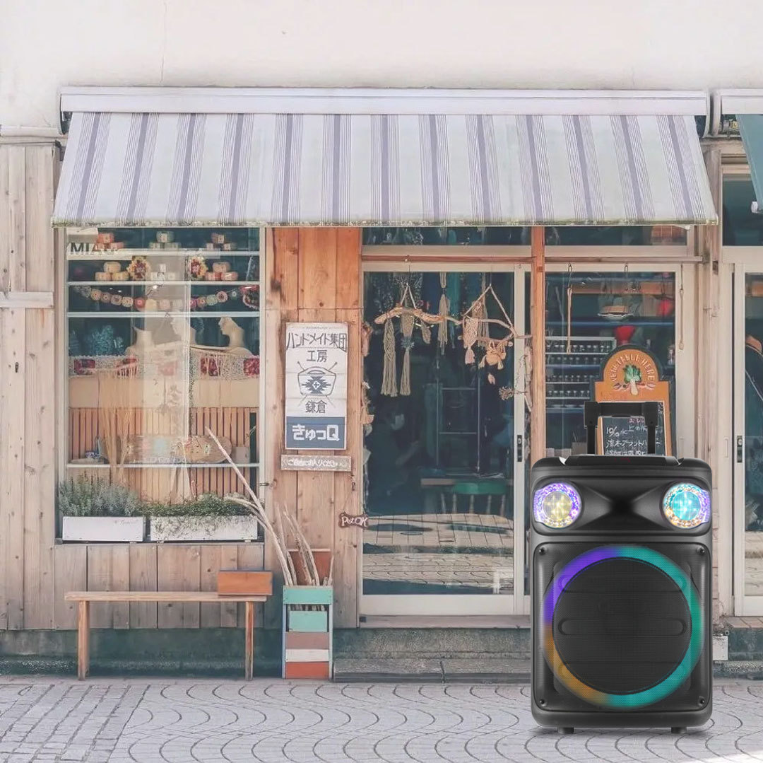 The RX-1538B high-power 15-inch trolley Bluetooth speaker is a high-volume basket speaker for outdoor parties and gatherings pic 9