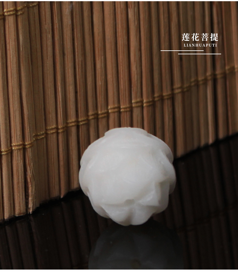 Factory wholesale of white jade Bodhi lotus scattered beads, Bodhi root carved beads, DIY bracelets, Buddhist prayer beads accessories, pendant materials pic 8