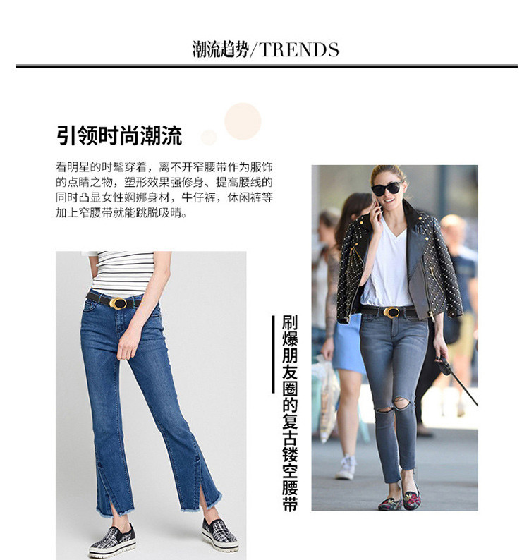 The new no-layer genuine leather belt for women features a simple double-sided design with fashionable and versatile cross-border decorative belts for women pic 20
