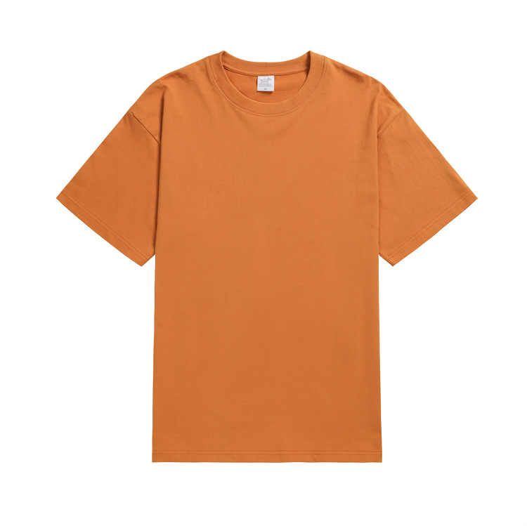 In-stock American heavy-duty casual long blank loose round-neck T-shirt, advertising shirt, team-building T-shirt, and sportswear pic 7