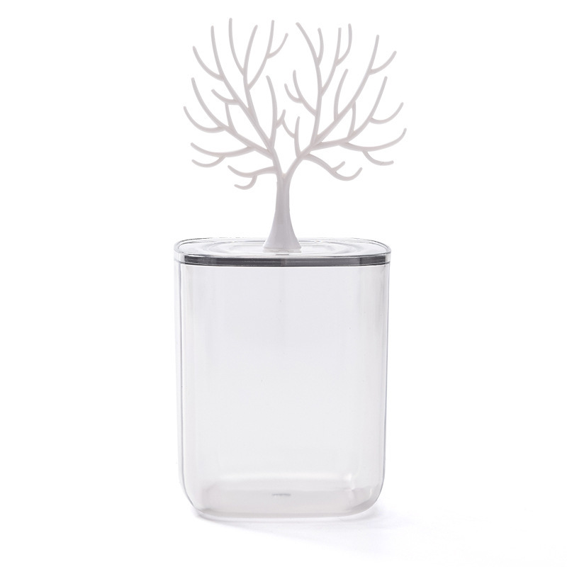 Desktop storage box, transparent acrylic cotton swab box, dust-proof cotton pad storage box pic 1