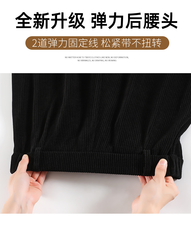 【高品质】欧棉绒阔腿裤秋冬新款加厚女高腰宽松爆款雪尼尔休闲裤详情14