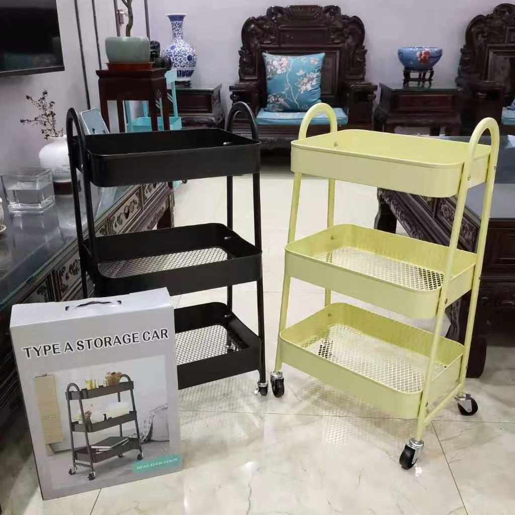 Kitchen mobile trolley assembly rack, floor-standing trolley, bedroom bedside storage rack, small volume packaging for export pic 6