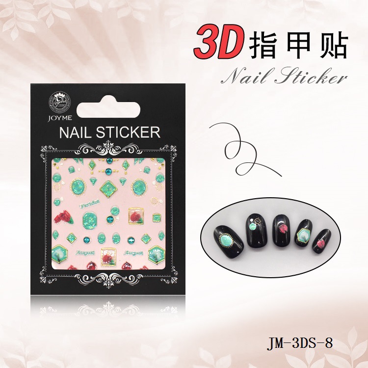 3D nail stickers, nail art stickers, laser stickers, new process, super adhesive back glue process pic 39
