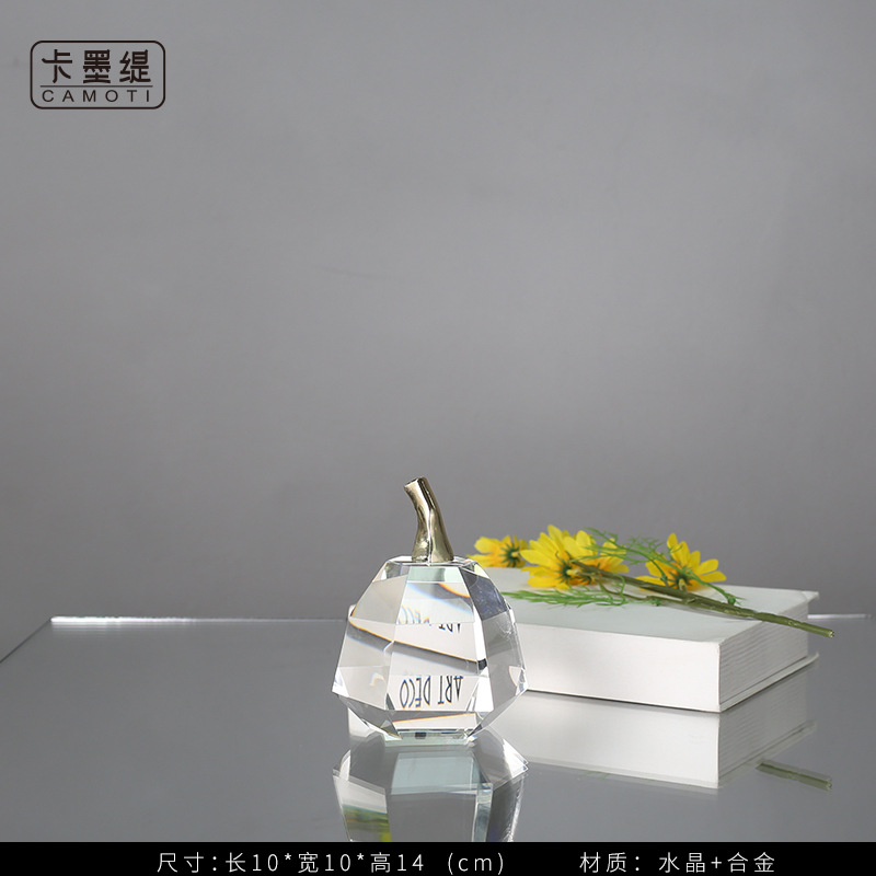 Modern light luxury crystal ornaments, simple European-style home living room TV cabinet, fruit decorations, model room decorations pic 31