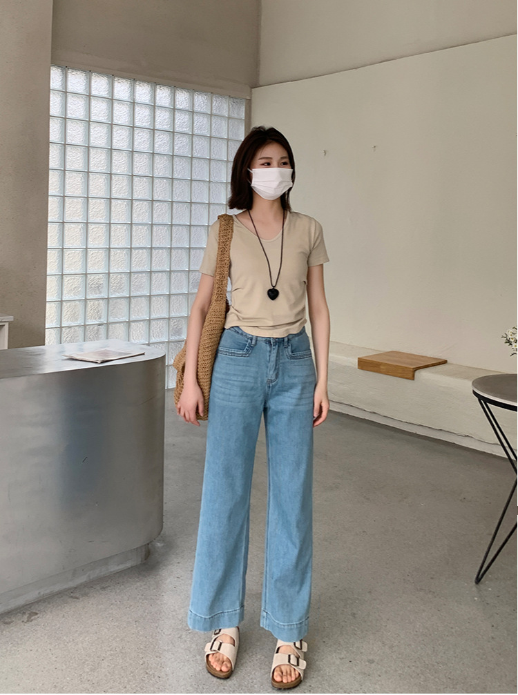 超清凉 天丝柔软牛仔裤女春夏新款弹力宽松薄款小个子直筒长裤子详情12