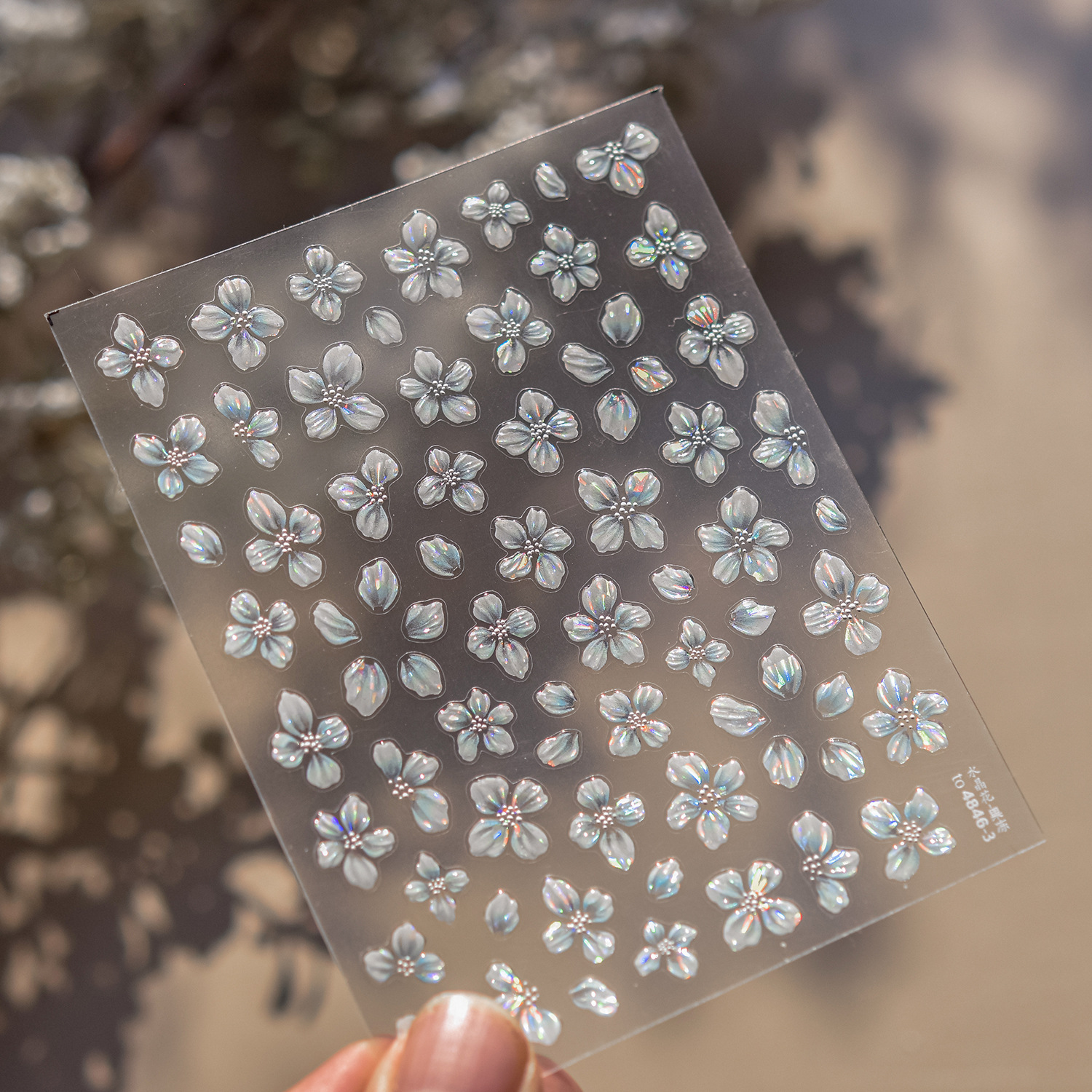 tomoni jelly nail stickers, a best-selling Japanese stationery nail sticker on Instagram, crystal flower nail accessory stickers pic 25
